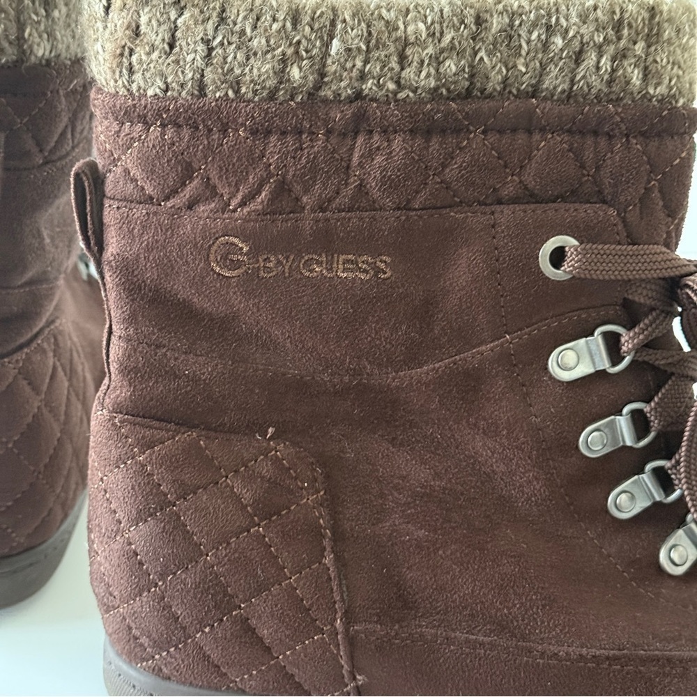 G by GUESS Women's Brown Lace Up Ankle Boots Size 10M - Picture 10 of 12
